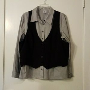 Worthington dress shirt with detachable vest